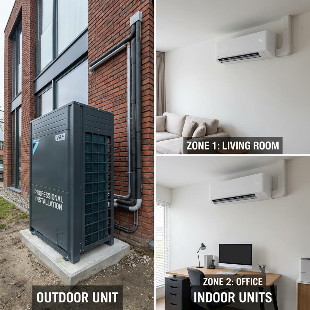 Système multi-split avec unités intérieures et extérieures